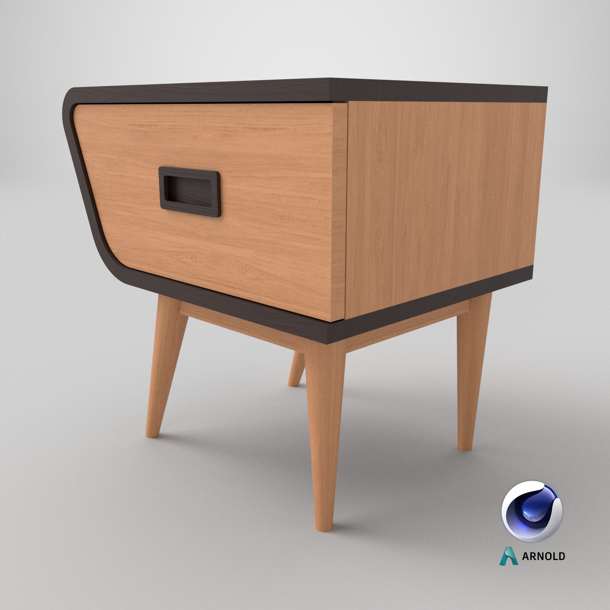Mid-Century Modern Side Table Helsinki Low-poly 3D model_12