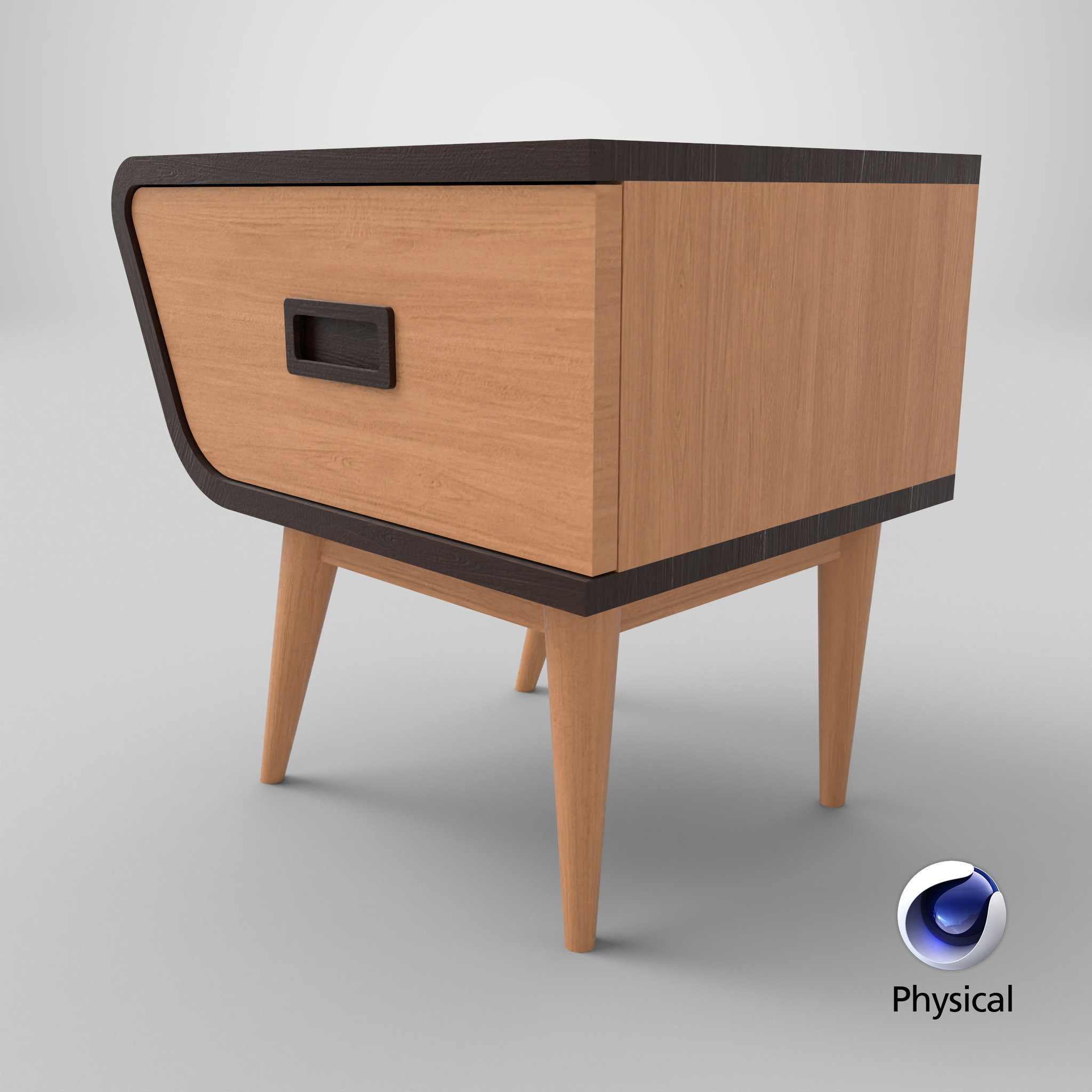 Mid-Century Modern Side Table Helsinki Low-poly 3D model_13