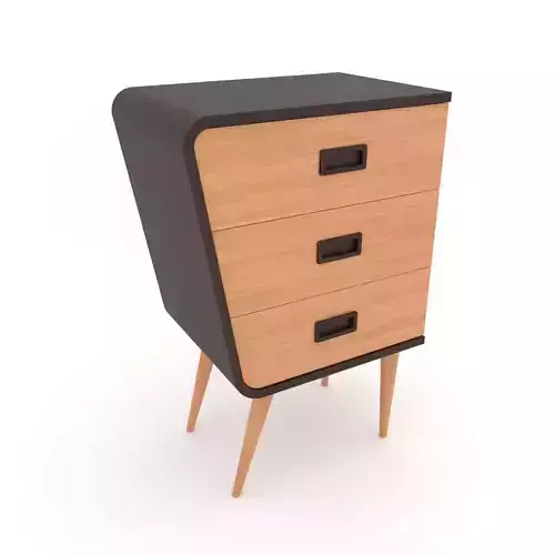 Mid-Century Modern Drawer Cabinet 3T Helsinki