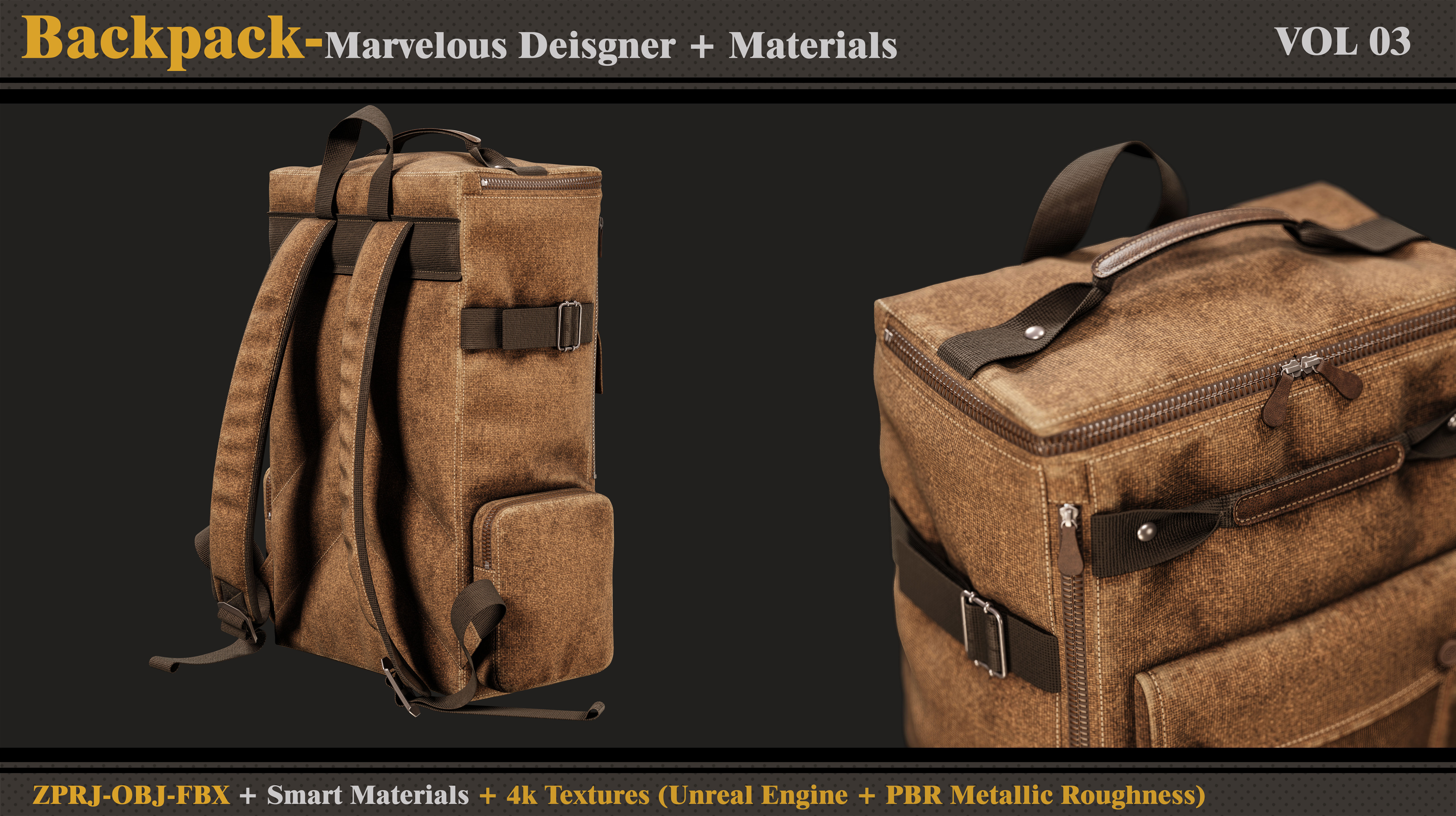 Backpack-MD-Clo3d-3 Smart Material-Textures-OBJ-FBX 3D model_5