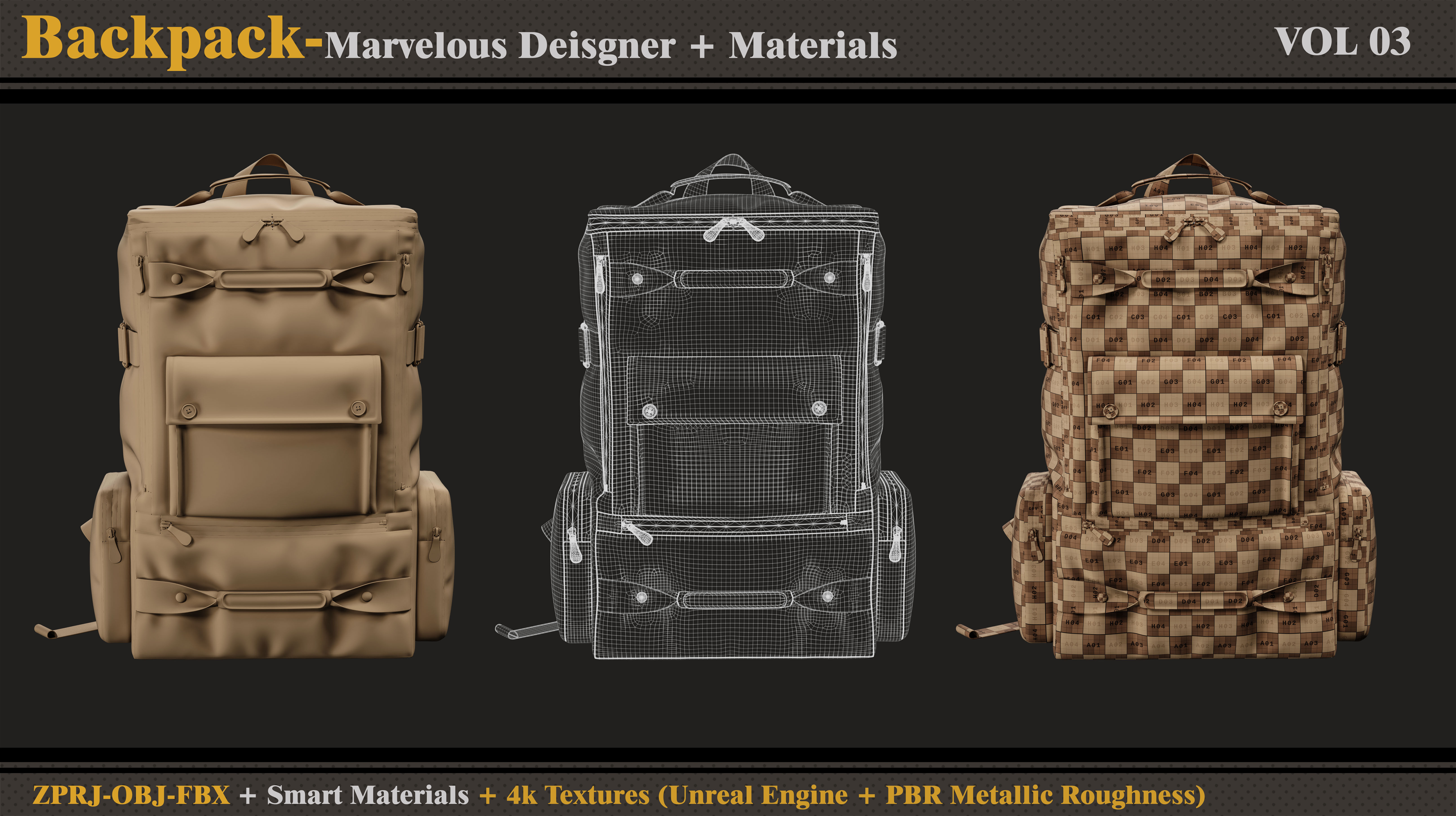 Backpack-MD-Clo3d-3 Smart Material-Textures-OBJ-FBX 3D model_7