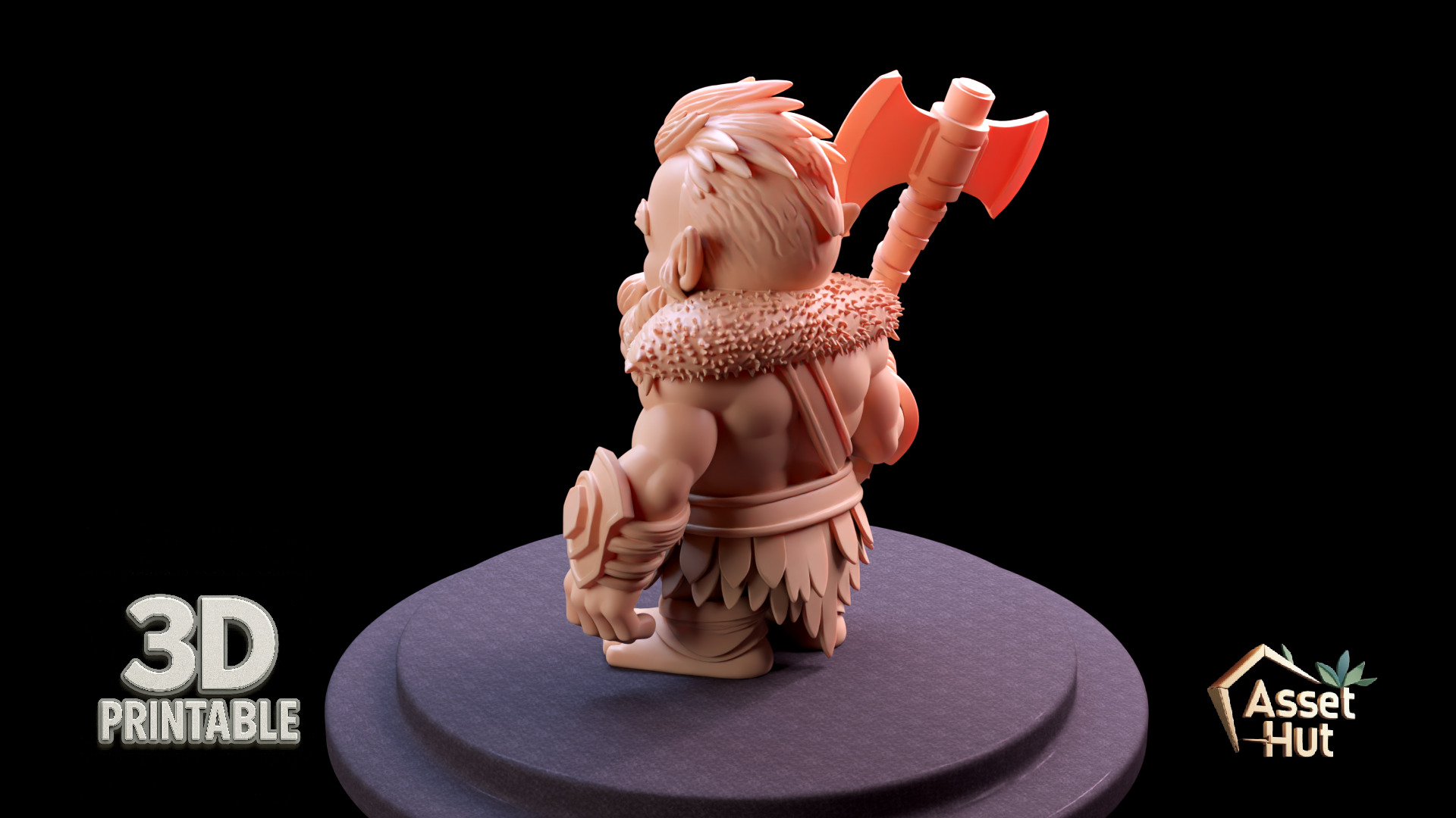 Barbarian Dwarf Warrior 3D print model_12