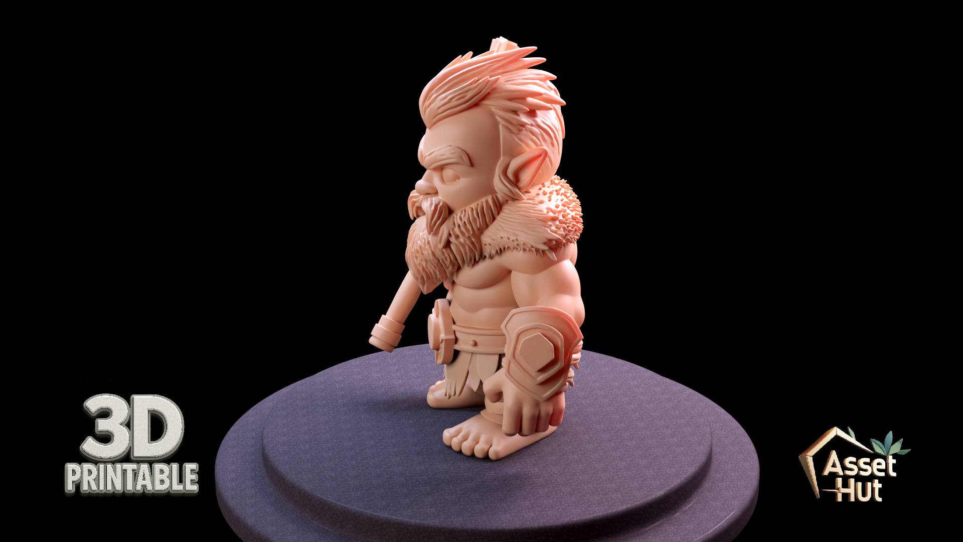 Barbarian Dwarf Warrior 3D print model_16
