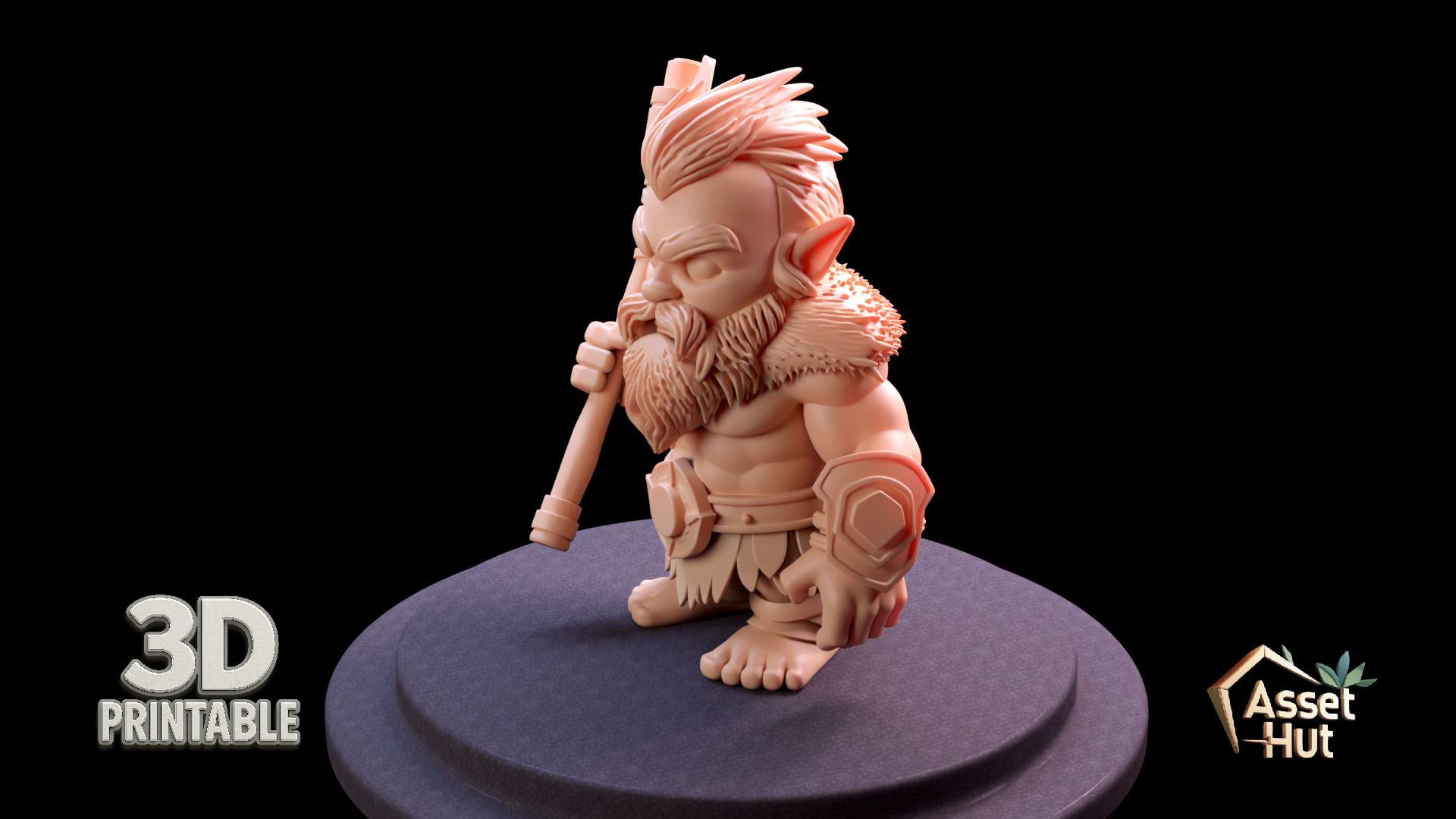 Barbarian Dwarf Warrior 3D print model_17