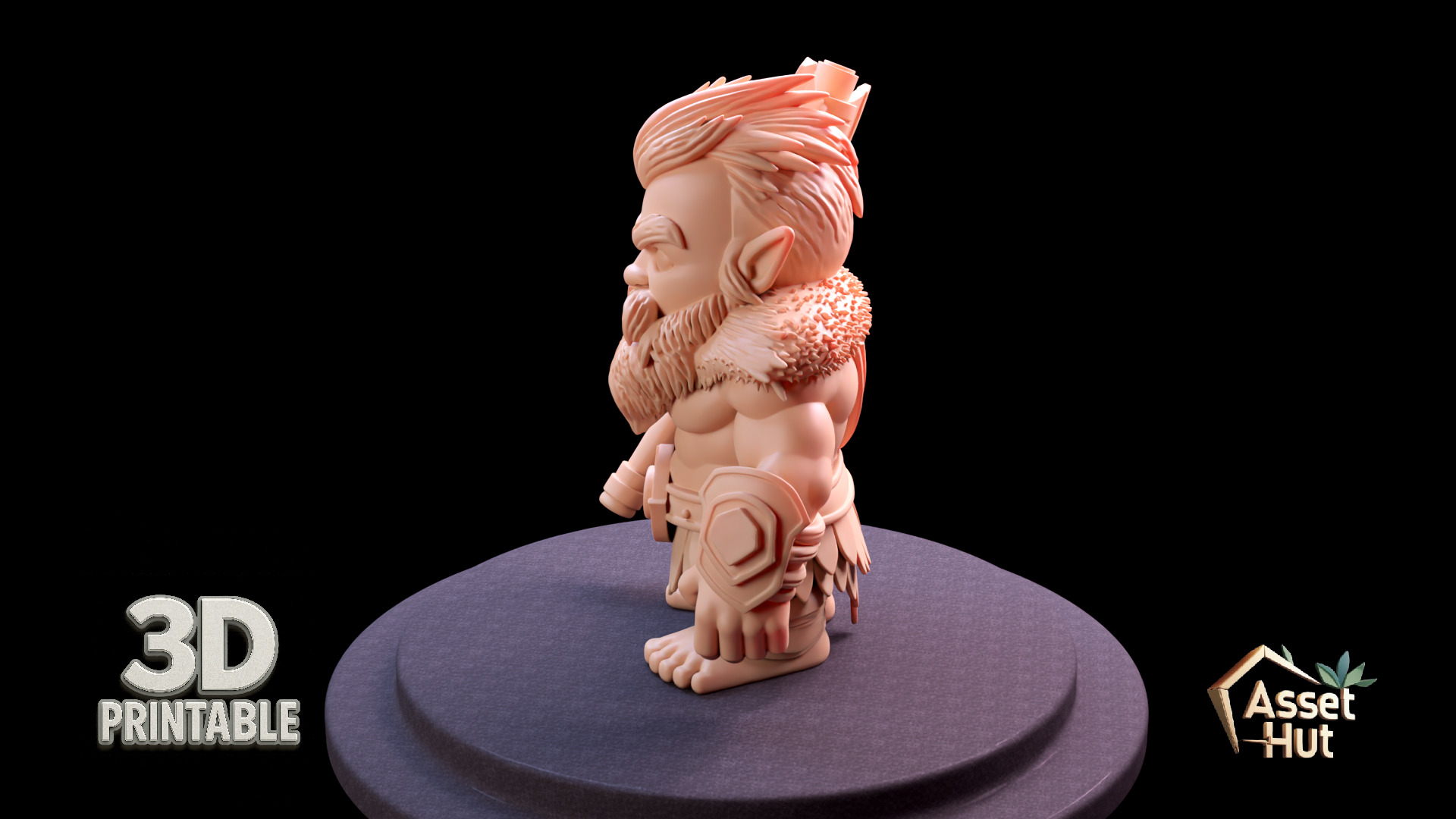 Barbarian Dwarf Warrior 3D print model_15