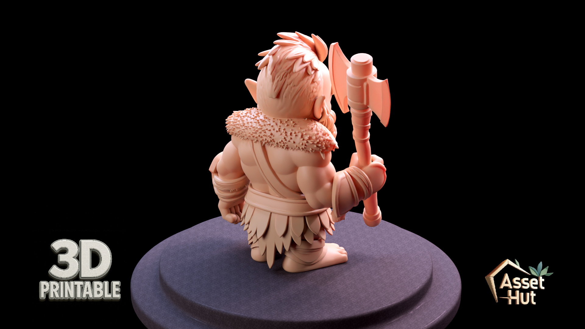 Barbarian Dwarf Warrior 3D print model_9