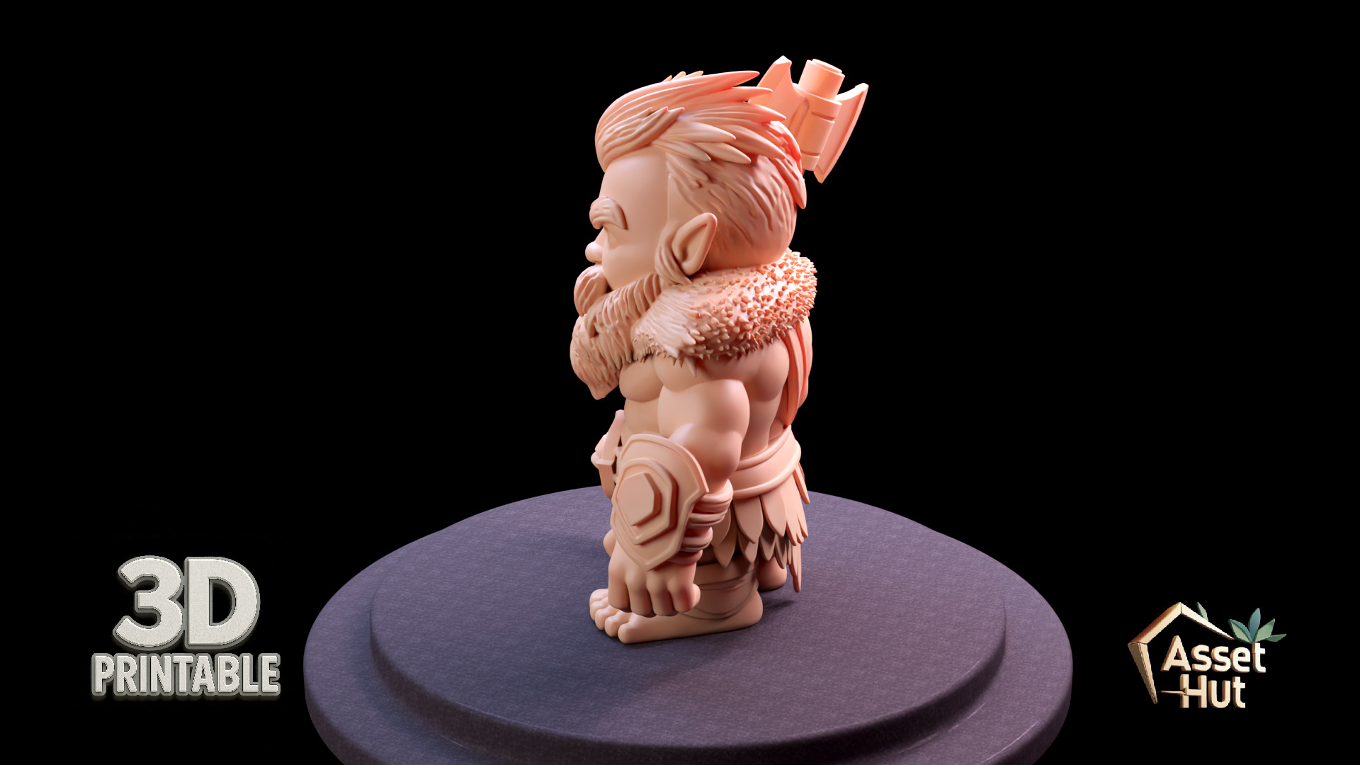 Barbarian Dwarf Warrior 3D print model_14