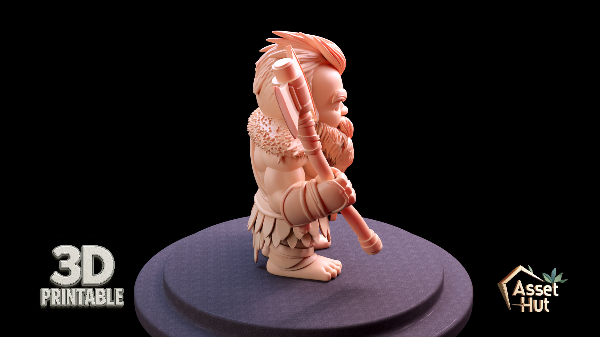 Barbarian Dwarf Warrior 3D print model_6