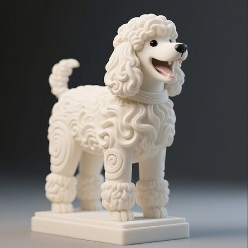 606  Laughing  Poodle  Totem   Full Body  3D Model 3D print model
