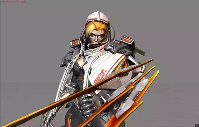 Natalia Warrioress Paragon Low-poly 3D model
