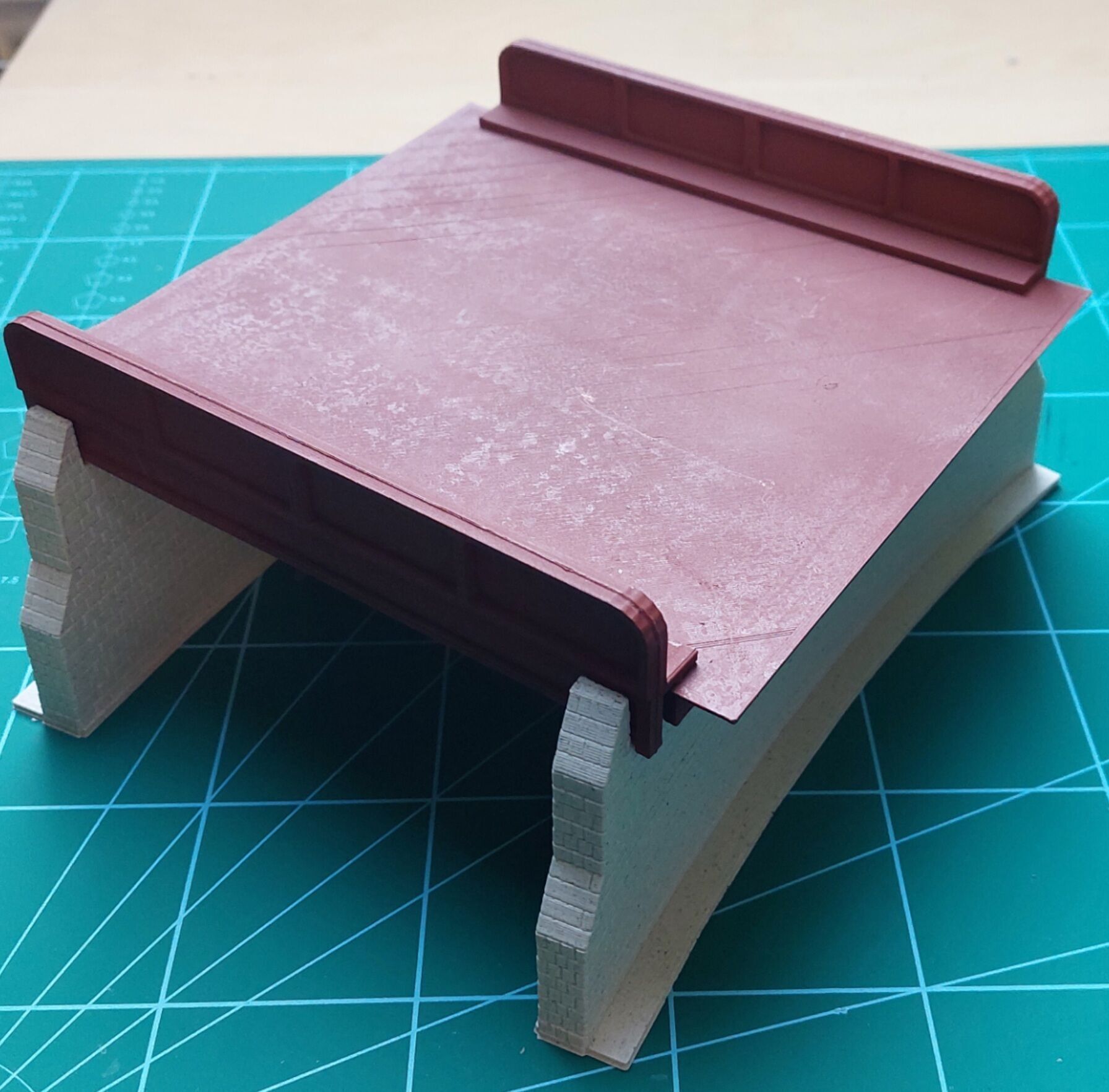 H0 scale 20 degree curved viaduct - FDM 3D print model_1