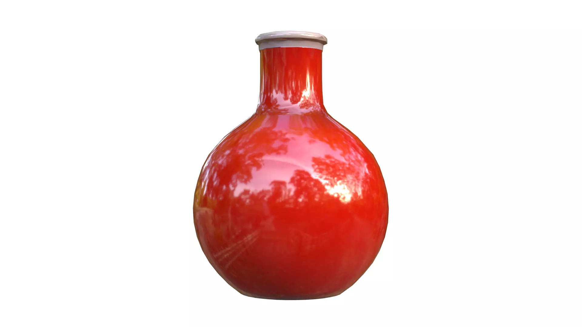 Stylish Red Ceramic Vase Low-poly 3D model_0