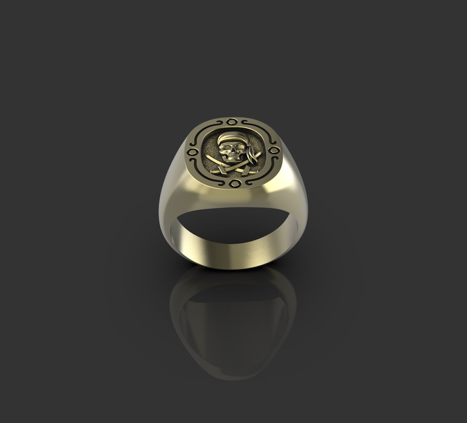 Jolly Roger skull pirate ring 3D print model_33