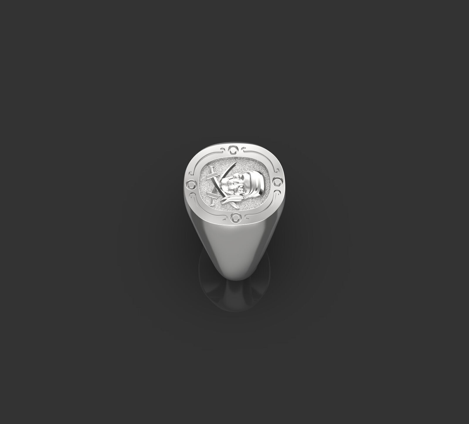 Jolly Roger skull pirate ring 3D print model_27