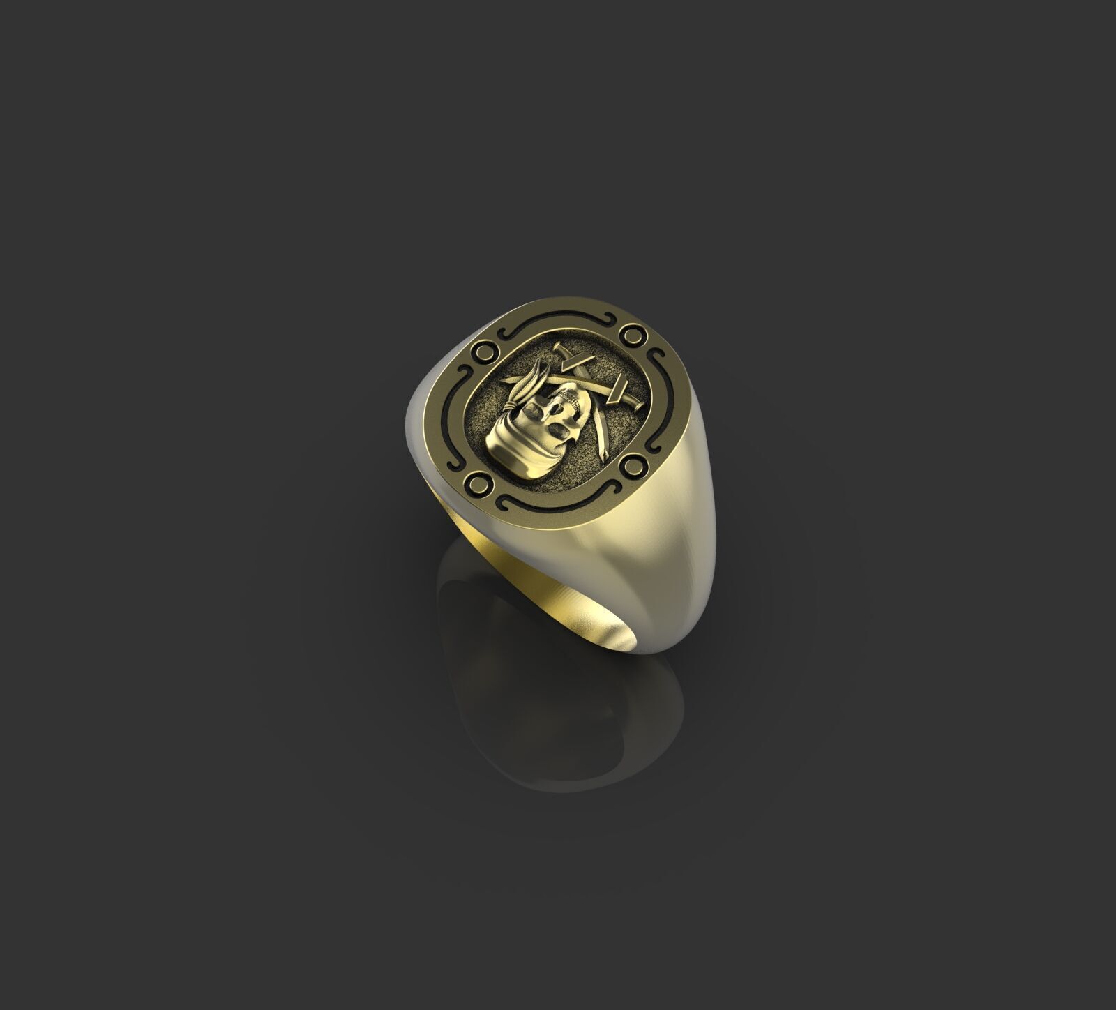 Jolly Roger skull pirate ring 3D print model_38
