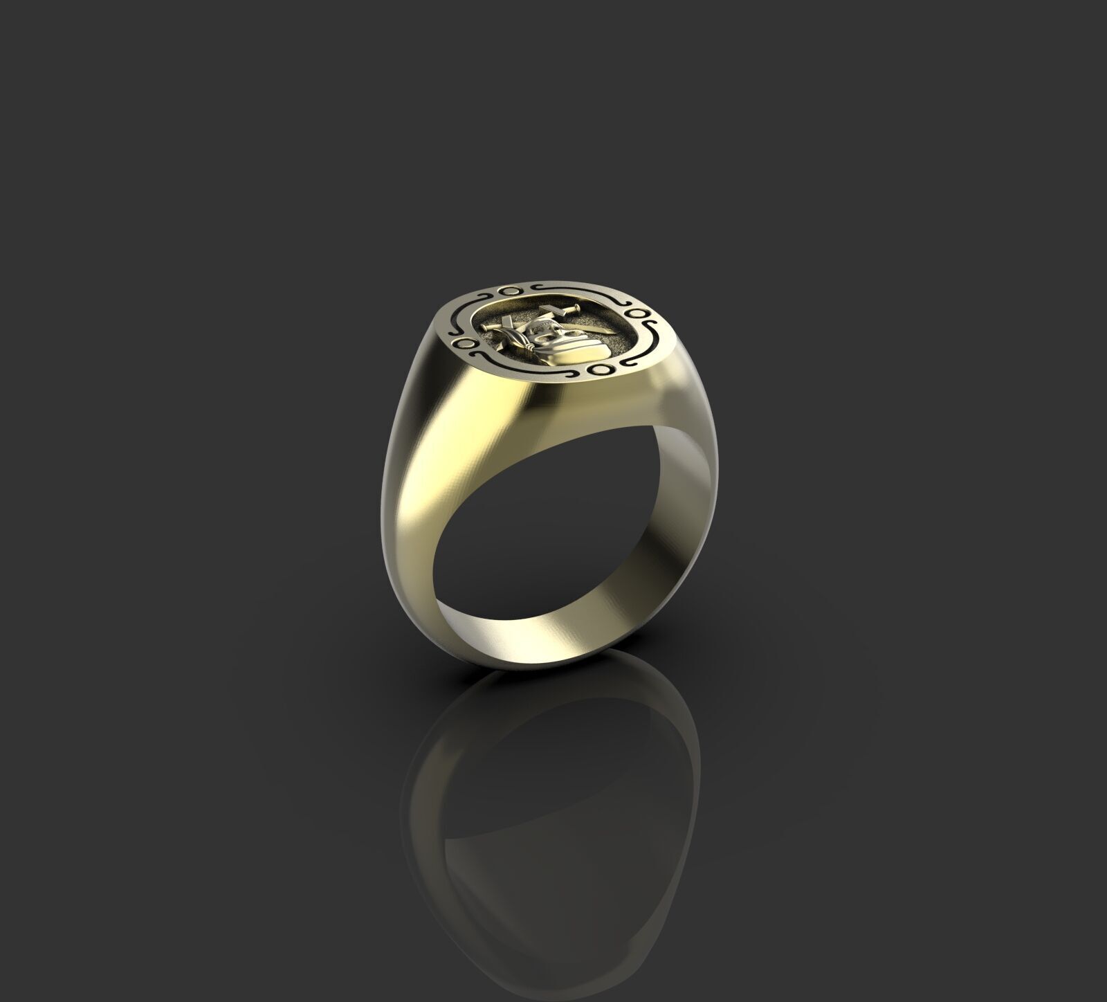 Jolly Roger skull pirate ring 3D print model_36