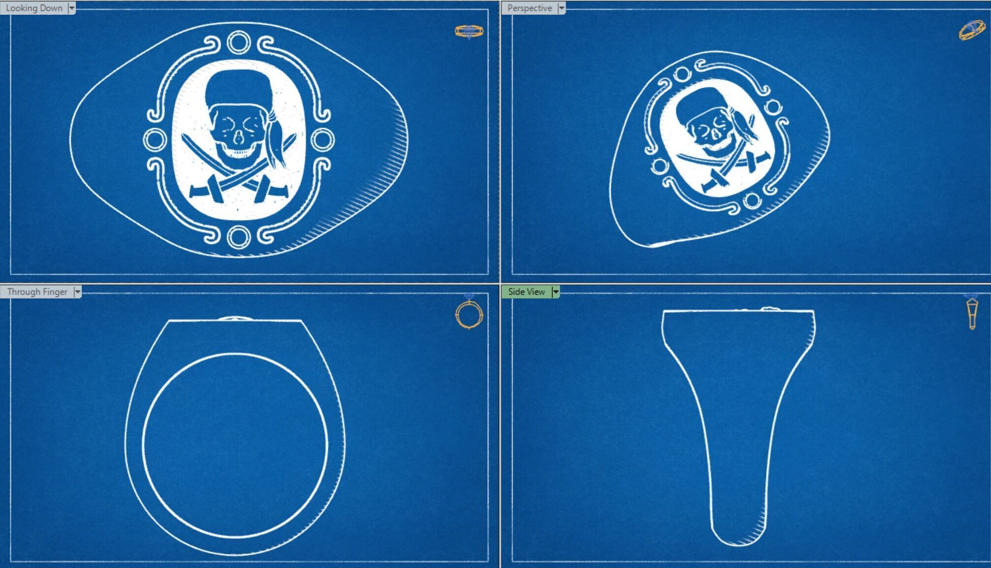 Jolly Roger skull pirate ring 3D print model_19