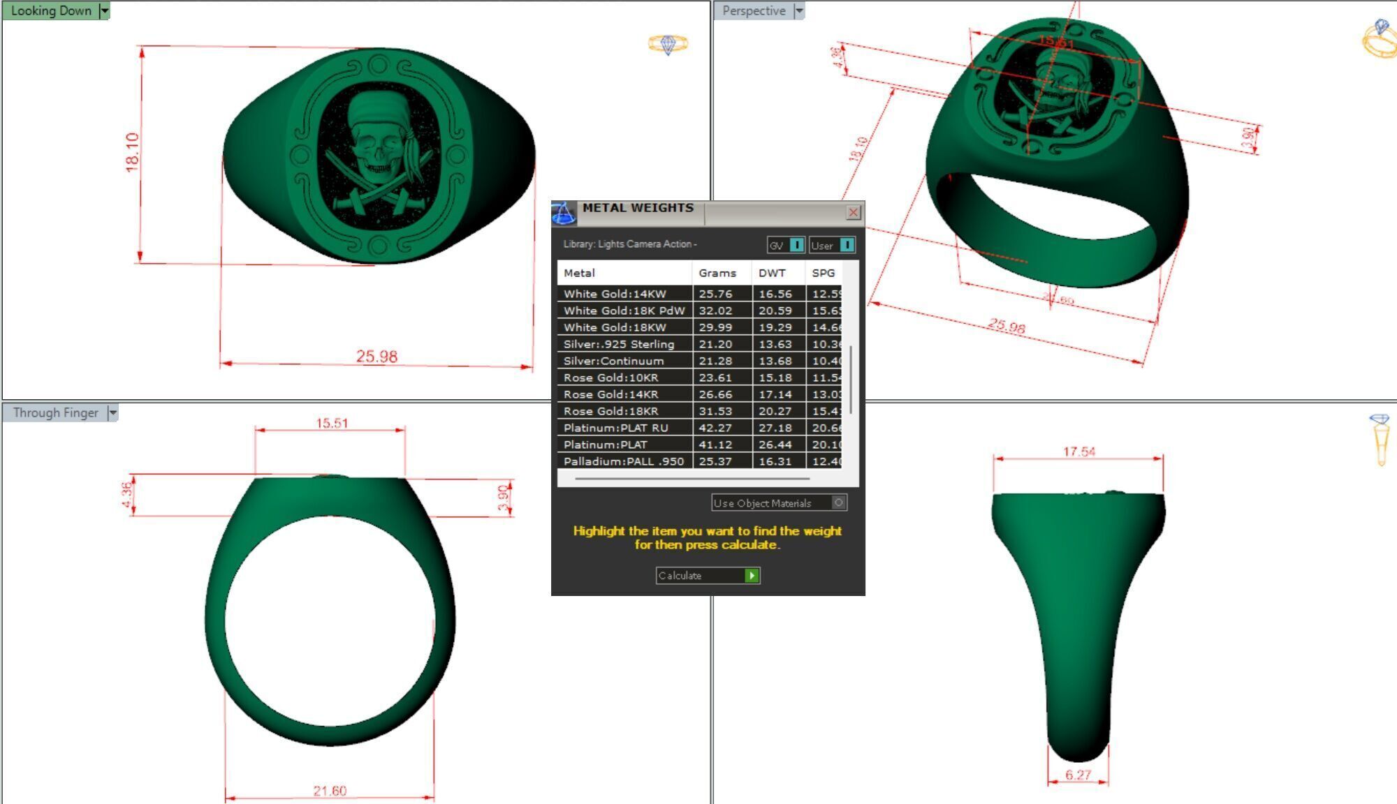 Jolly Roger skull pirate ring 3D print model_3