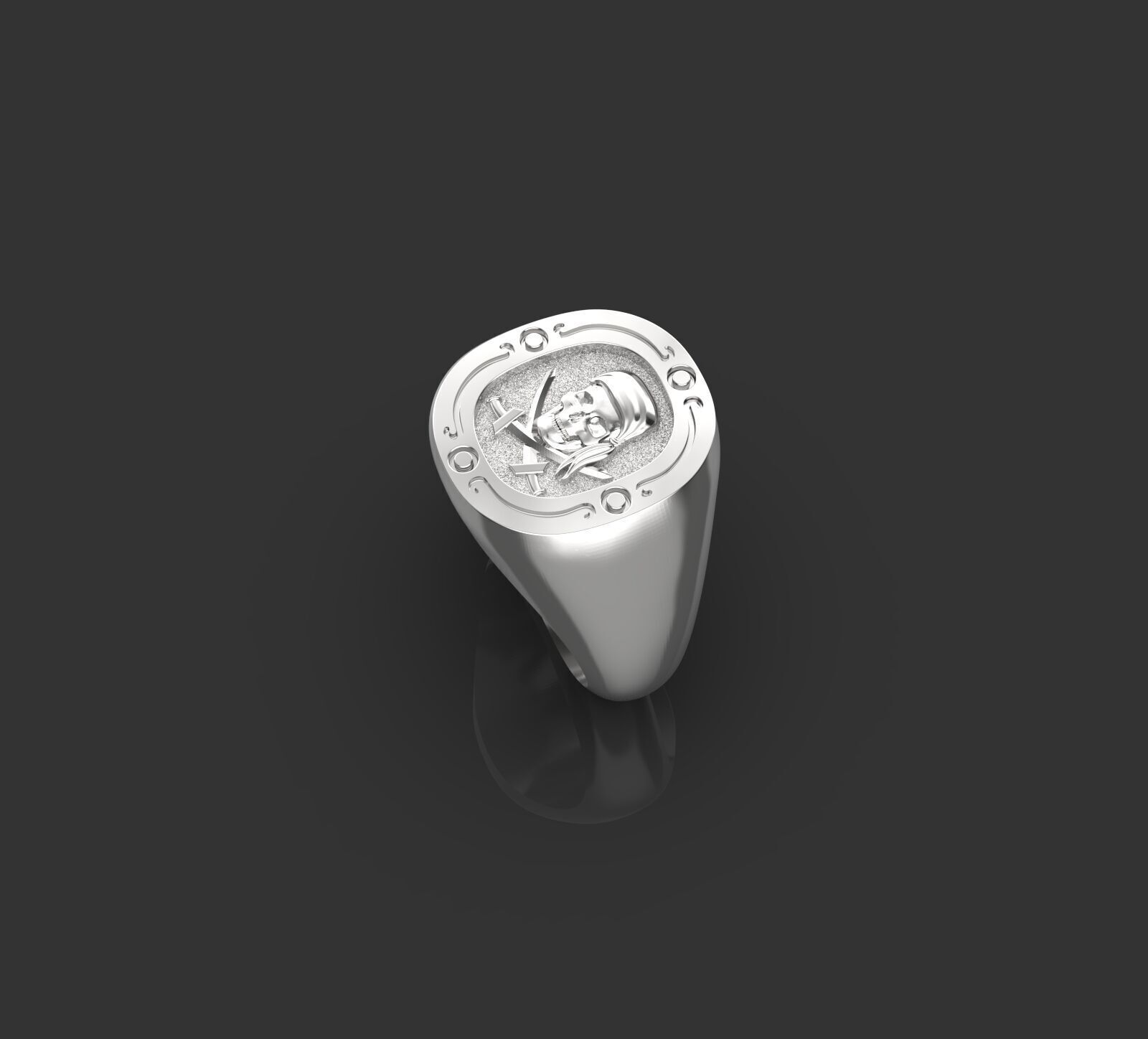 Jolly Roger skull pirate ring 3D print model_26