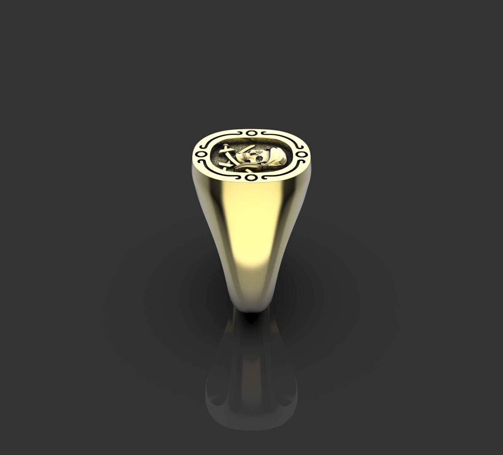 Jolly Roger skull pirate ring 3D print model_35