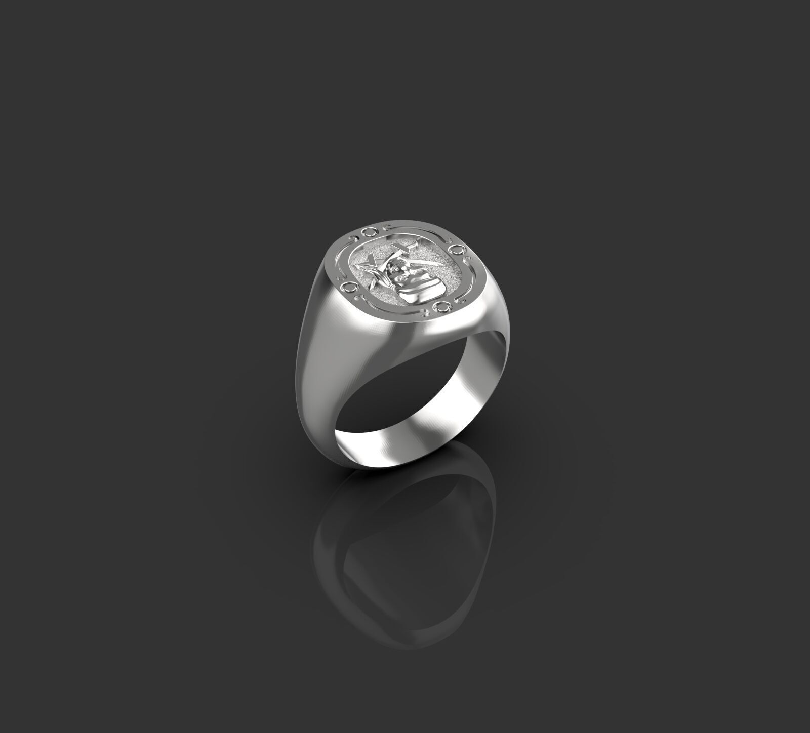 Jolly Roger skull pirate ring 3D print model_13