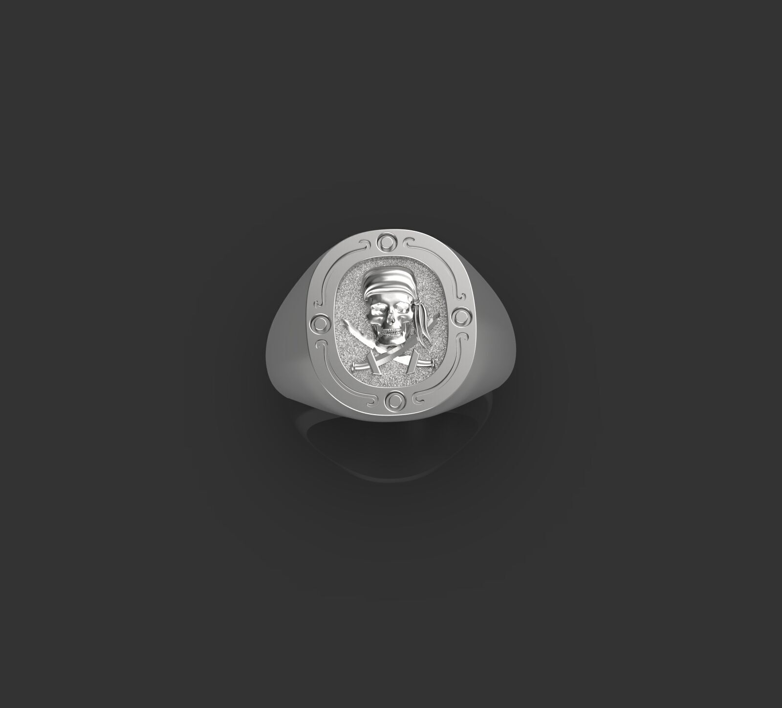 Jolly Roger skull pirate ring 3D print model_15