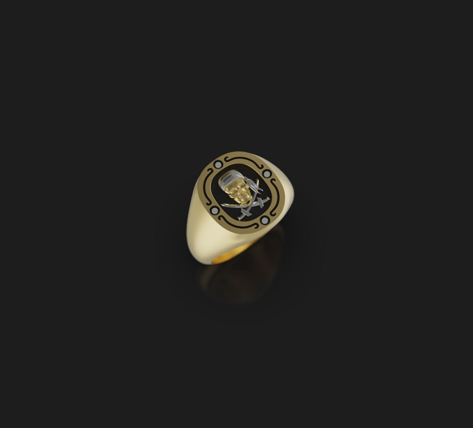 Jolly Roger skull pirate ring 3D print model_31