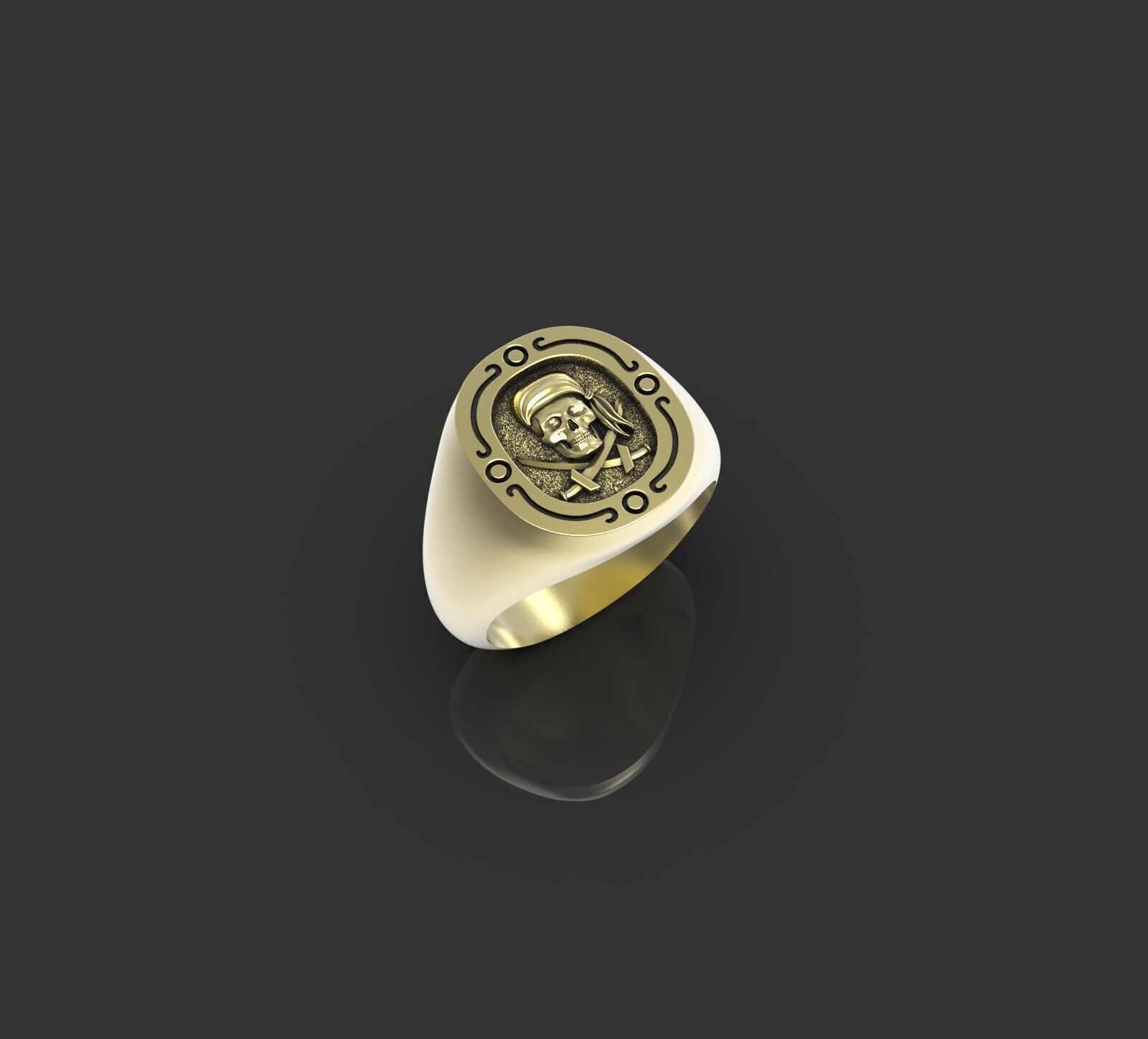 Jolly Roger skull pirate ring 3D print model_7
