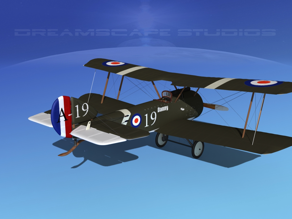 Sopwith Pup Fighter 3D model_1