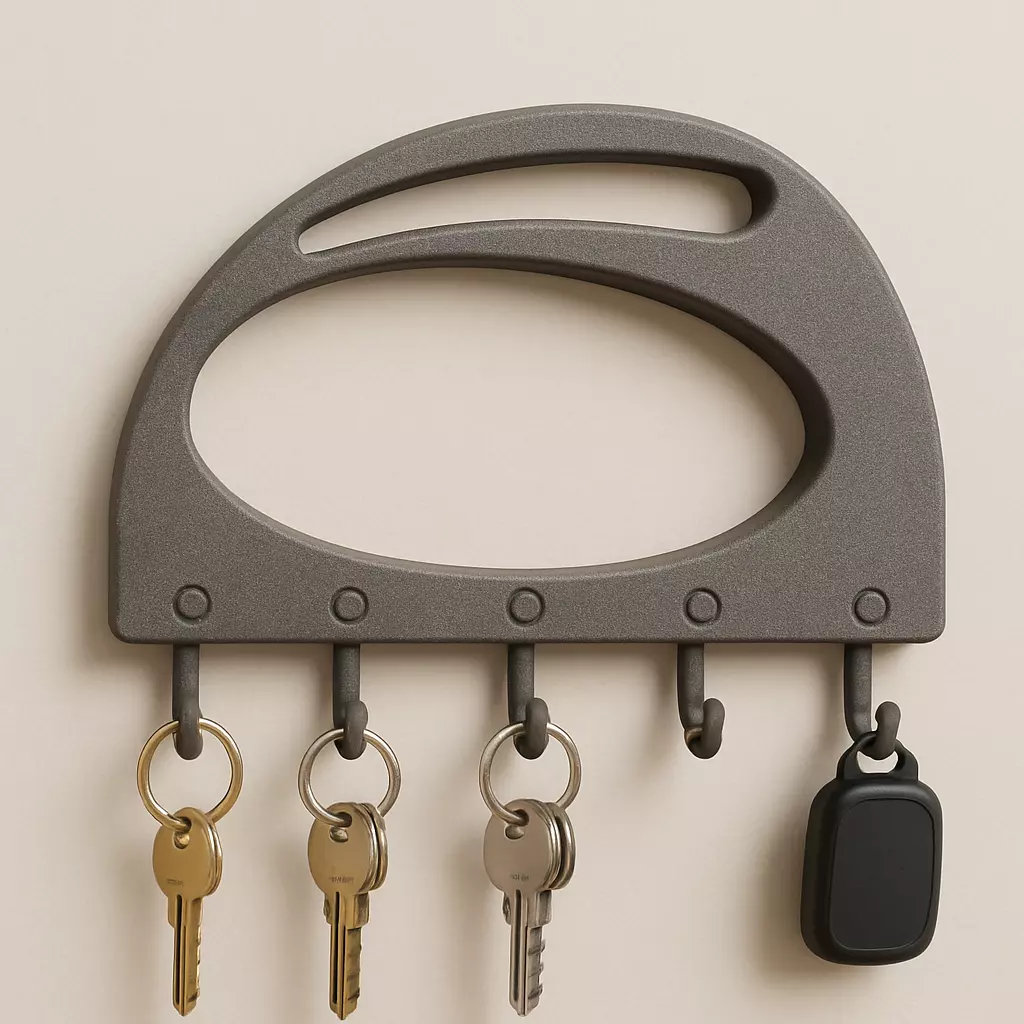 Minimalist Wave Wall Key Holder STL File 3D print model