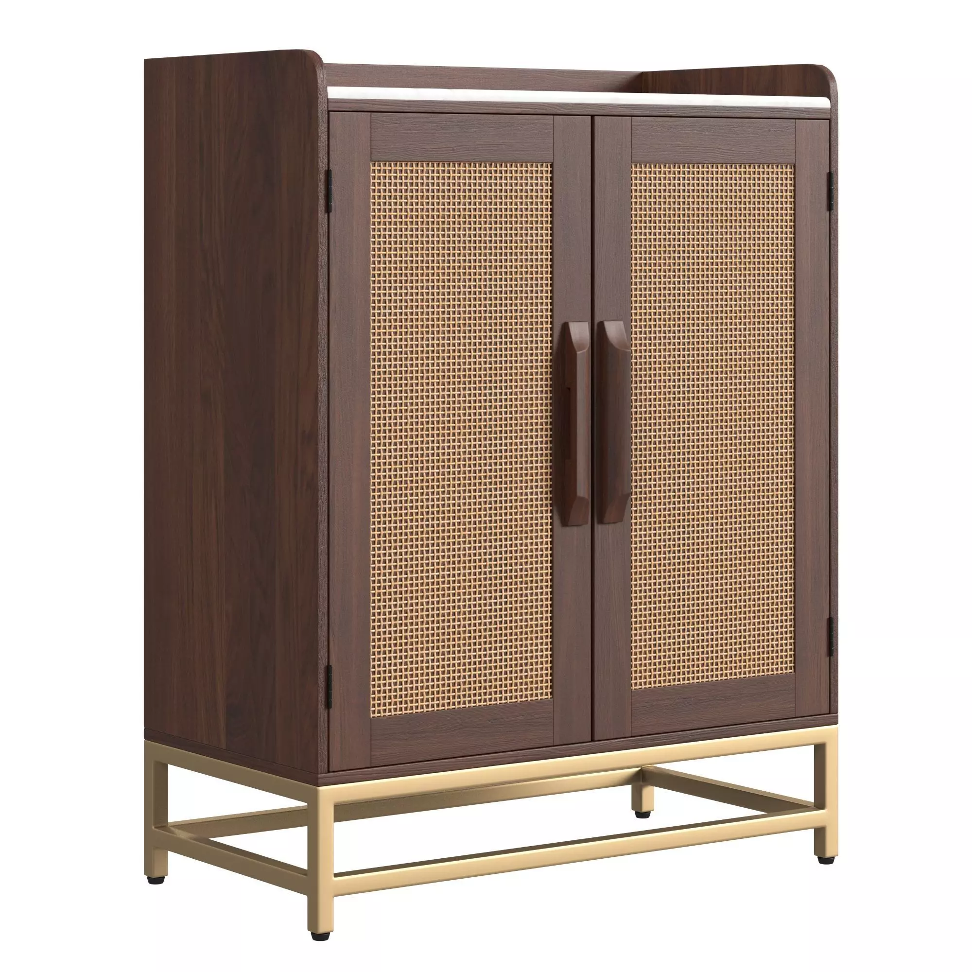 Spence Wooden Bar Cabinet with Marble Top 3D model