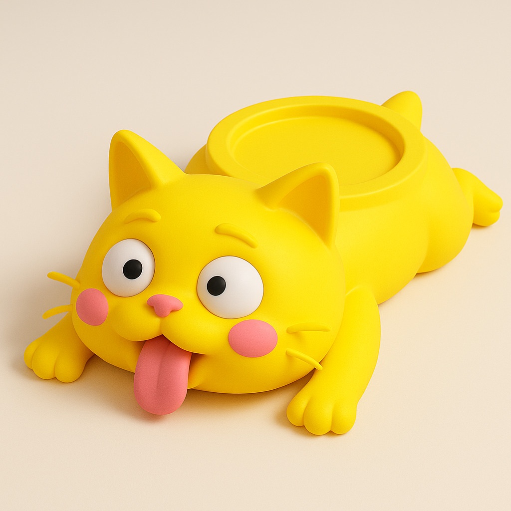 Squishy Cat Cup Holder 3D Print 3D print model_2