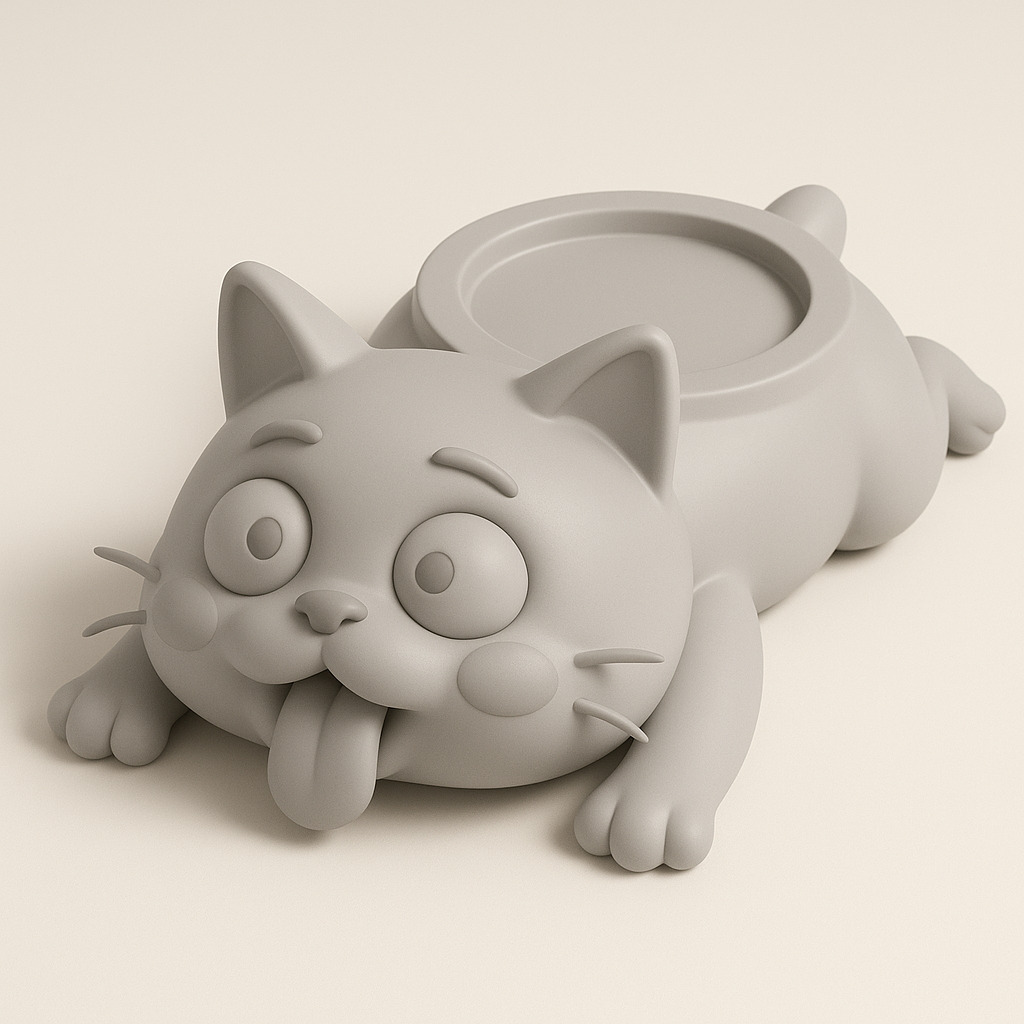 Squishy Cat Cup Holder 3D Print 3D print model_1