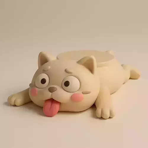 Squishy Cat Cup Holder 3D Print 3D print model Squishy Cat Cup Holder 3D Print 3D print model
