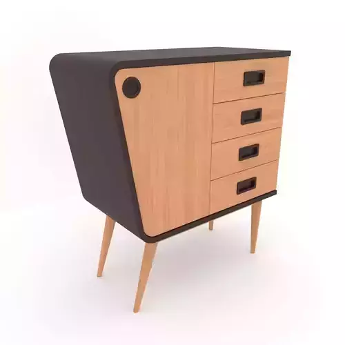 Mid-Century Modern Cabinet 4T1P Helsinki