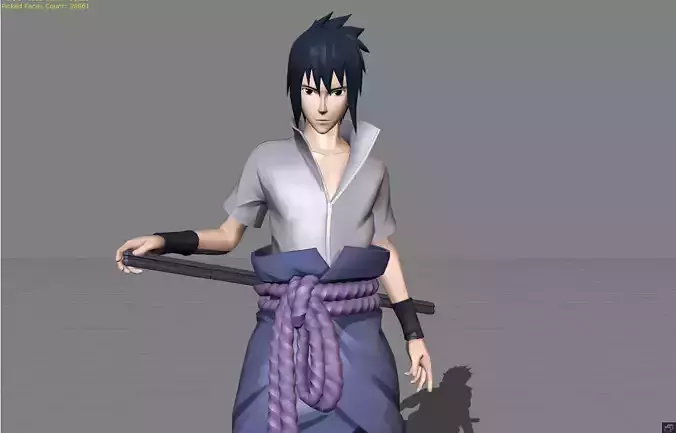 Sasuke Uchiha Low-poly 3D model