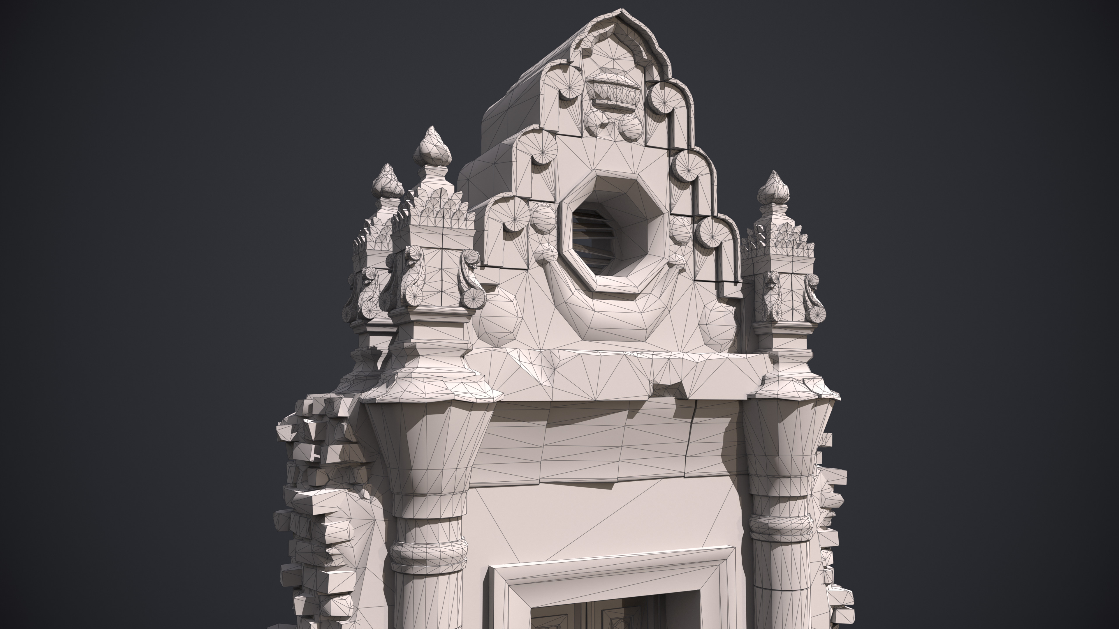 Old Door Portal Low-poly 3D model_11