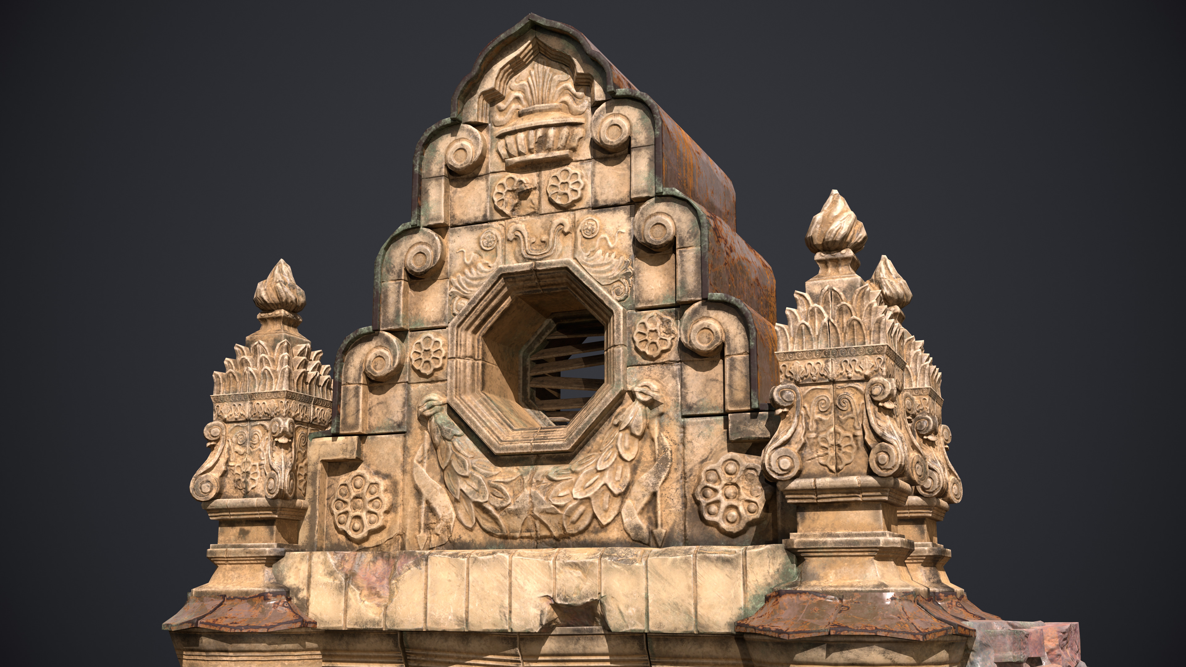 Old Door Portal Low-poly 3D model_4