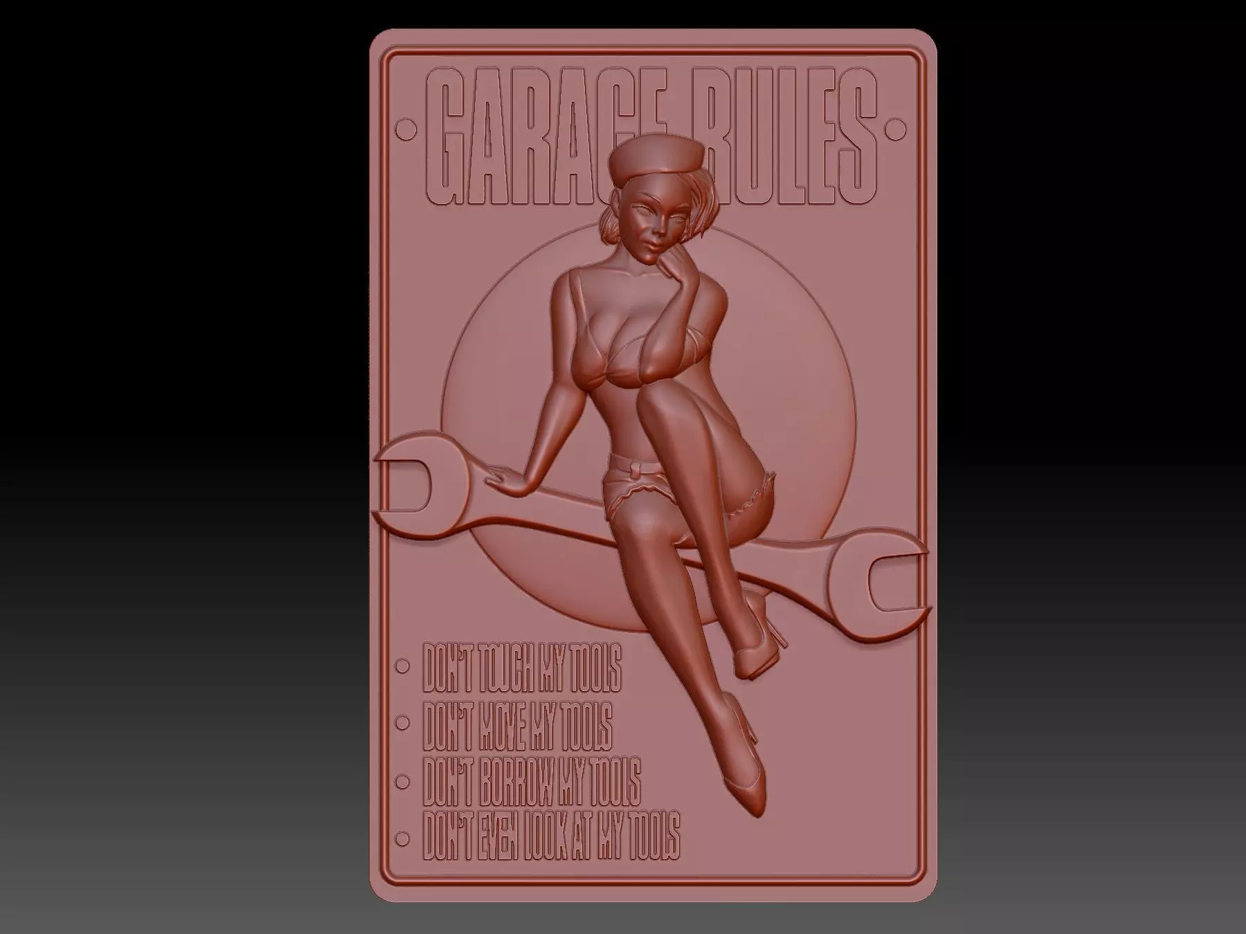 Garage rules 3D print model_0