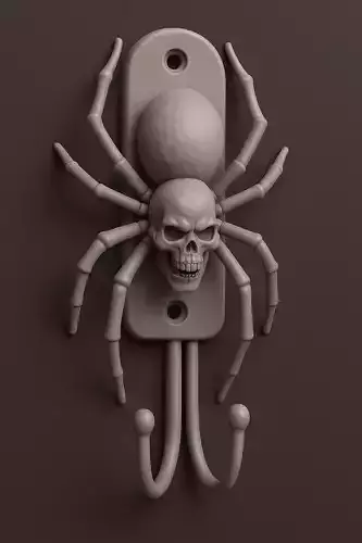 Spider Skull Key Holder 3D Printable