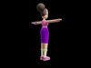 Stylized 3D Yoga Girl Character - Female Cartoon Model 3D model_1