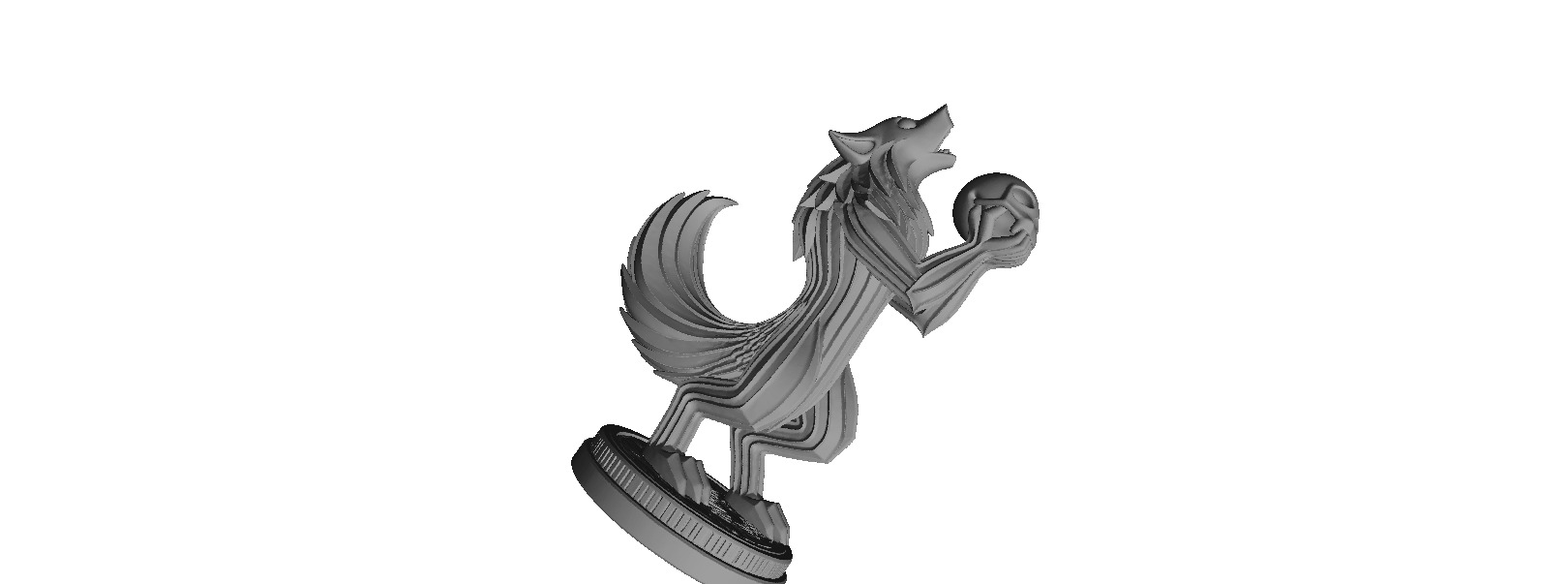 607 Totemic  Werewolf Howling with Skull  3D Model 3D print model_3