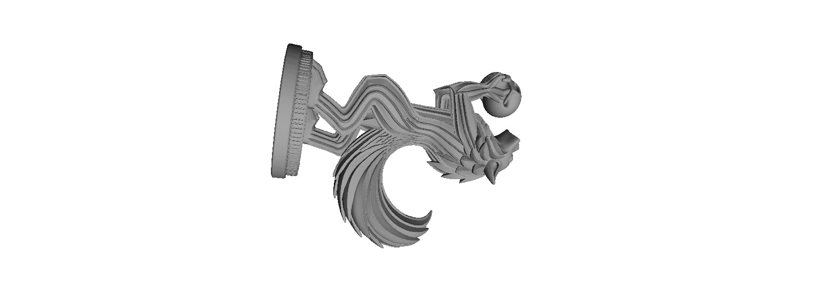 607 Totemic  Werewolf Howling with Skull  3D Model 3D print model_8