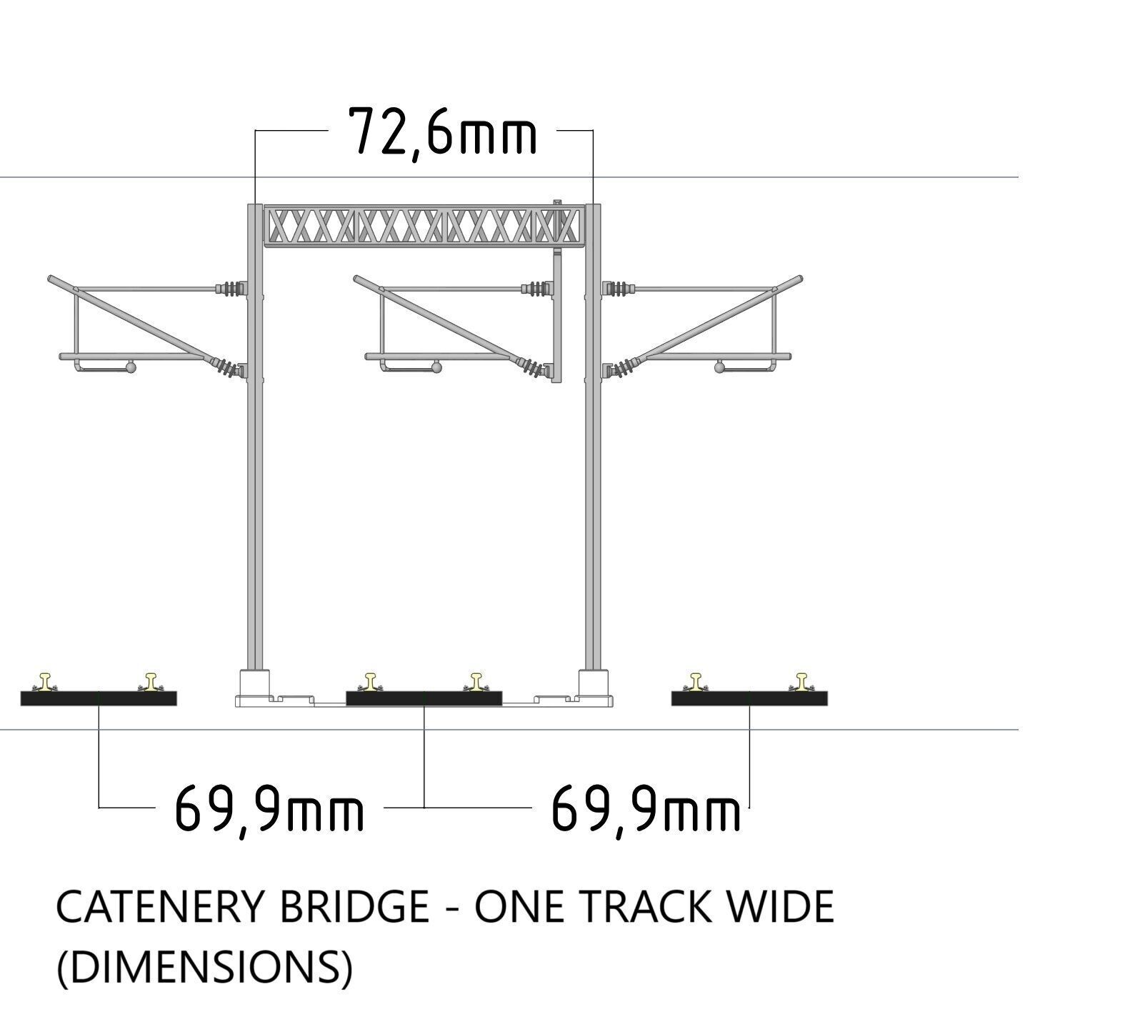 H0 scale Cantenery gate one track wide - FDM 3D print model_3