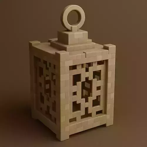 Minecraft-Style Pixel Lantern 3D Printable