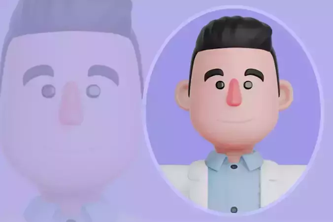 Stylized 3D Doctor Character - Low Poly Male Medical Model