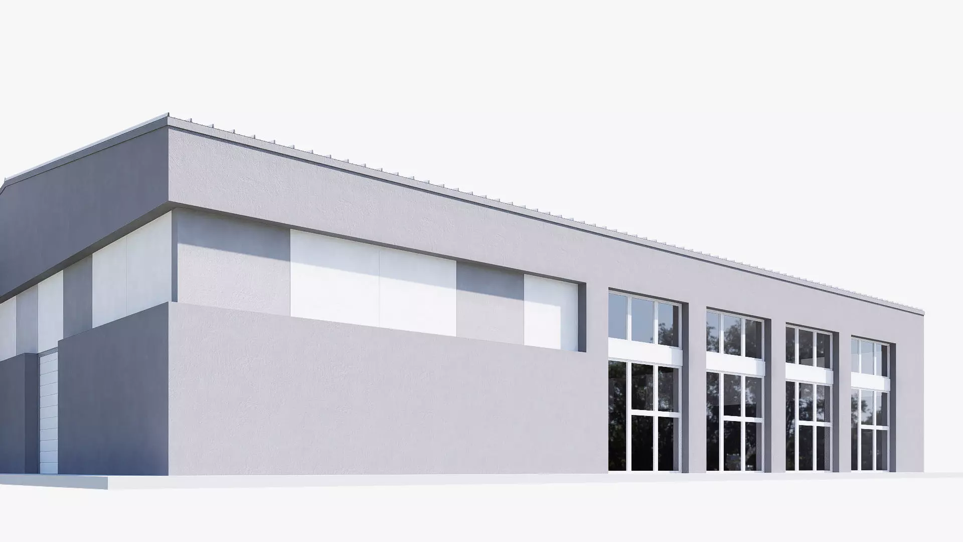 warehouse Low-poly 3D model_0