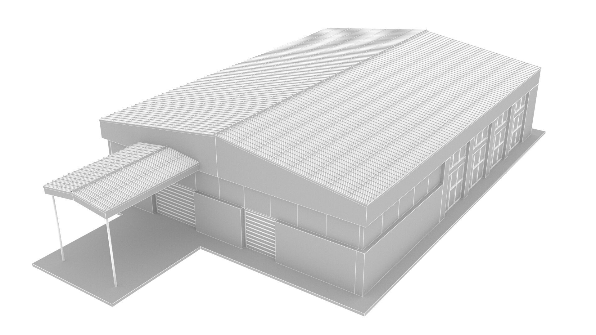 warehouse Low-poly 3D model_6