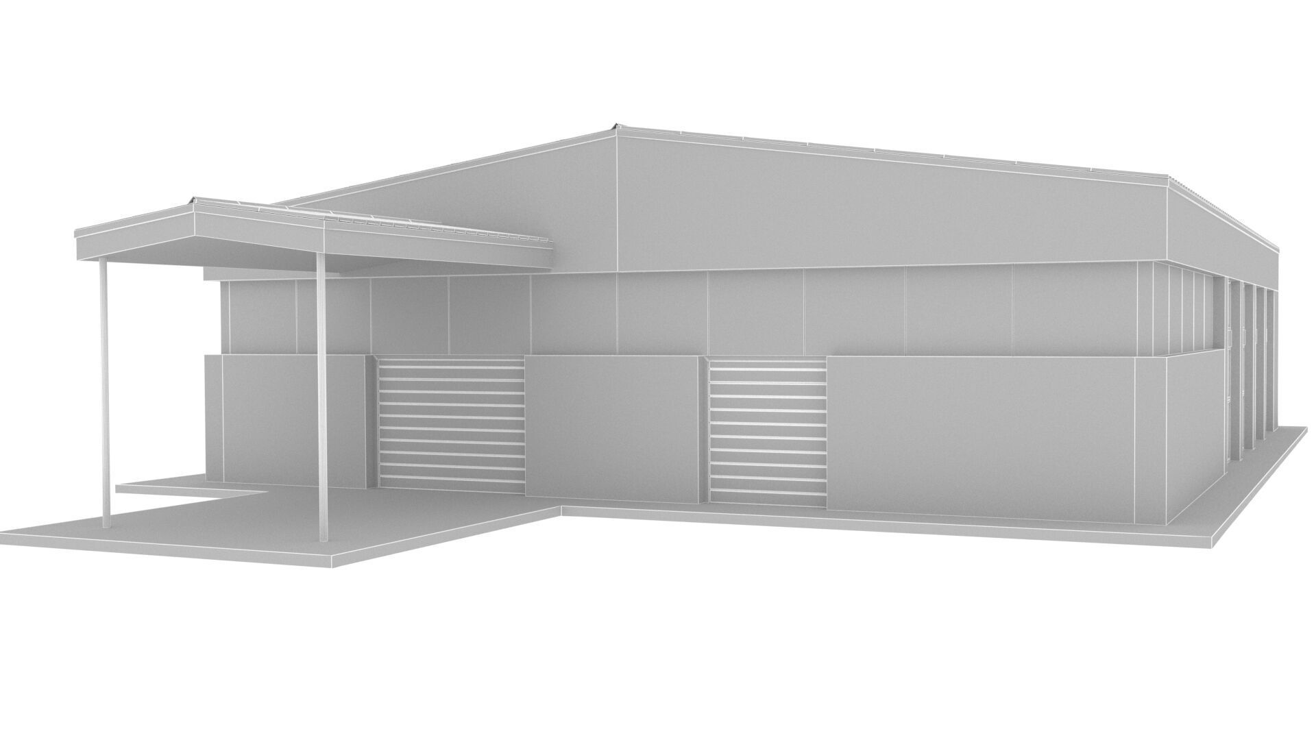 warehouse Low-poly 3D model_8