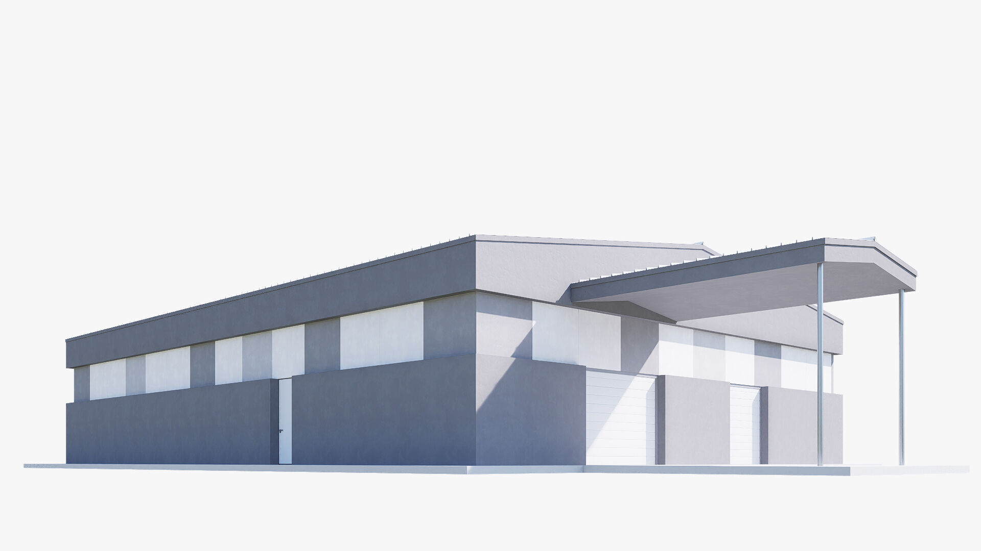 warehouse Low-poly 3D model_3